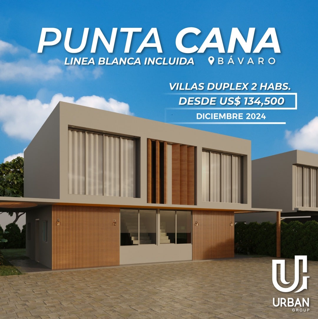 Villas duplex con linea blanca en Punta Cana