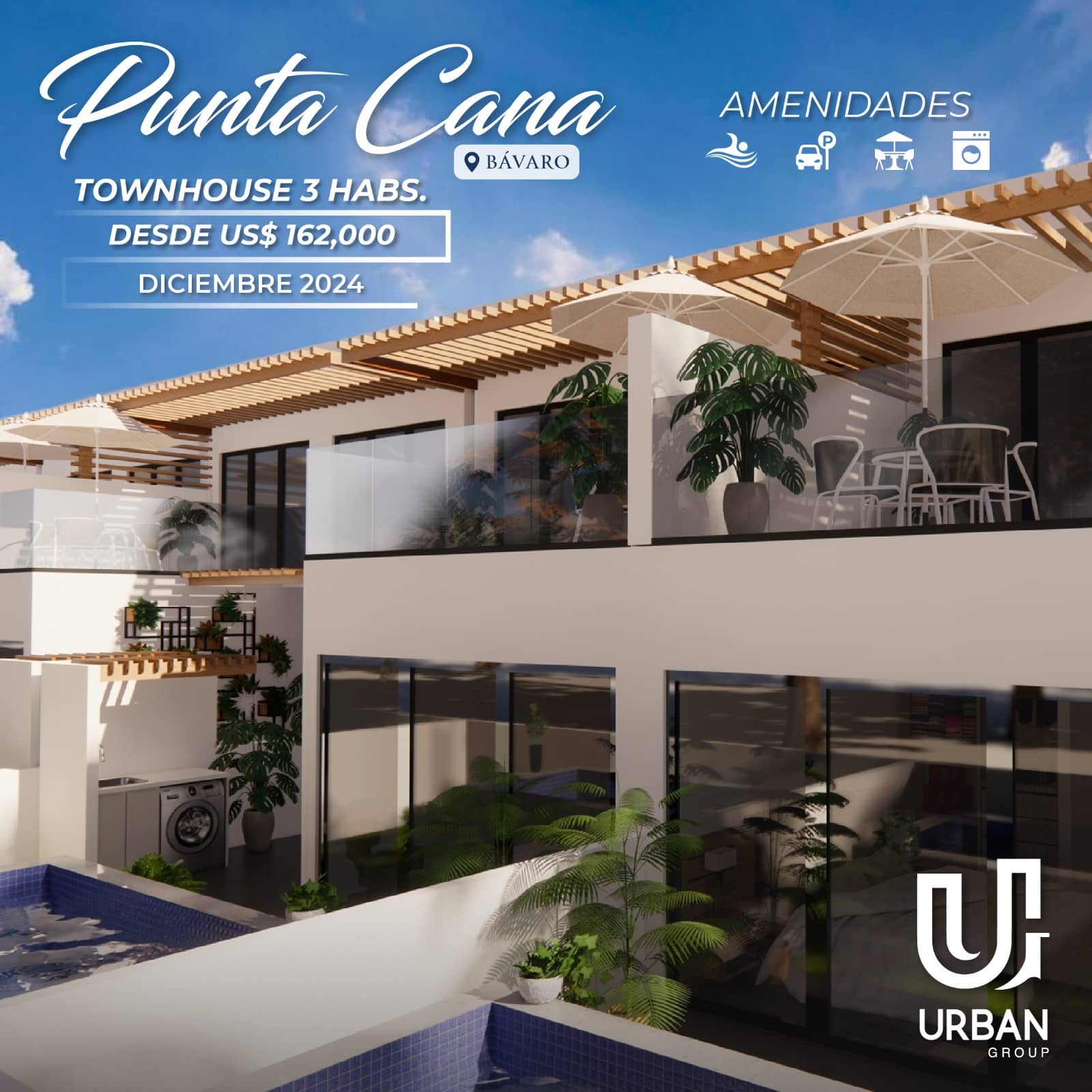 Townhouses 3 Habitaciones Desde US$162,000 Punta Cana
