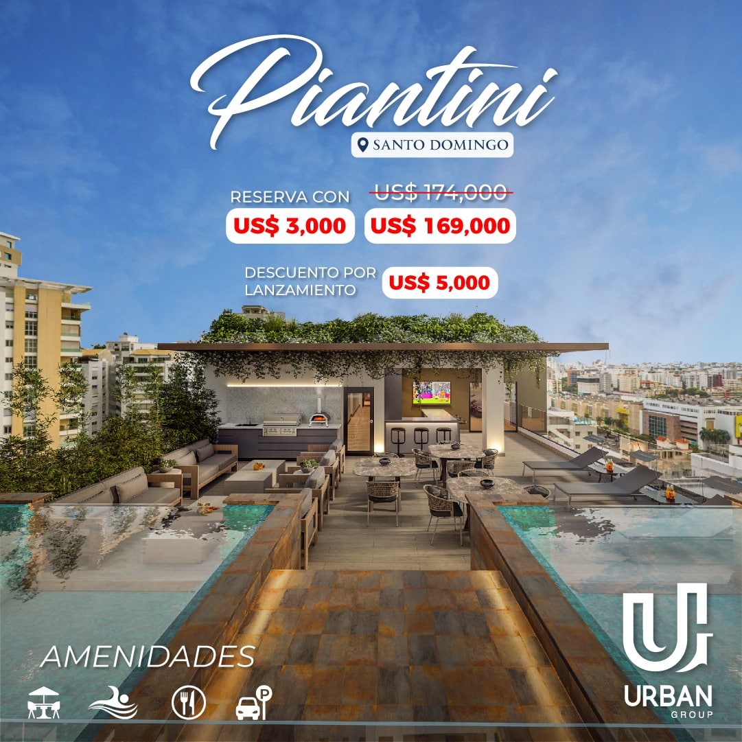 Apartamentos de 1 Habitación Desde US$ 169,000 Piantini