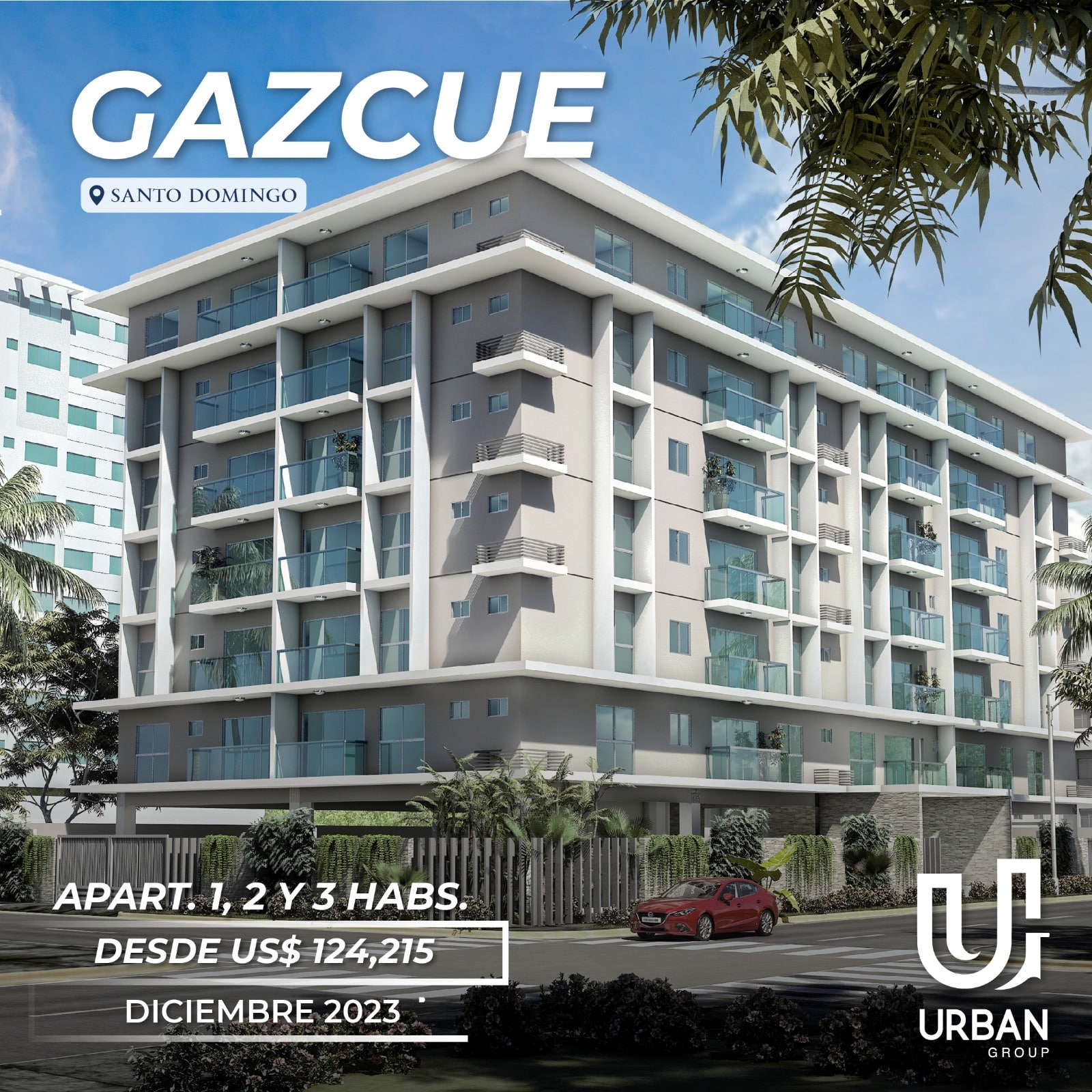 Apartamentos de 1, 2 & 3 Habitaciones Desde US$124,215 Gazcue