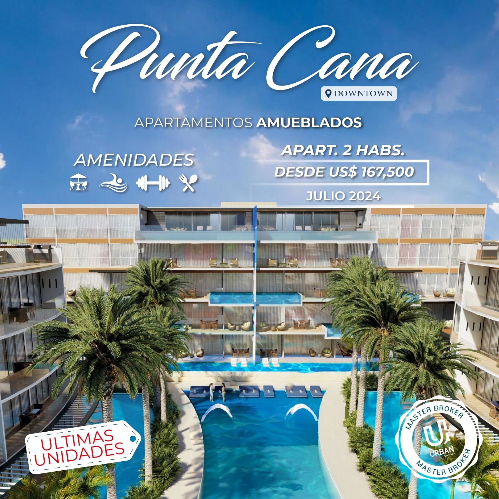 Apartamentos con la piscina mas grande del caribe en Punta Cana
