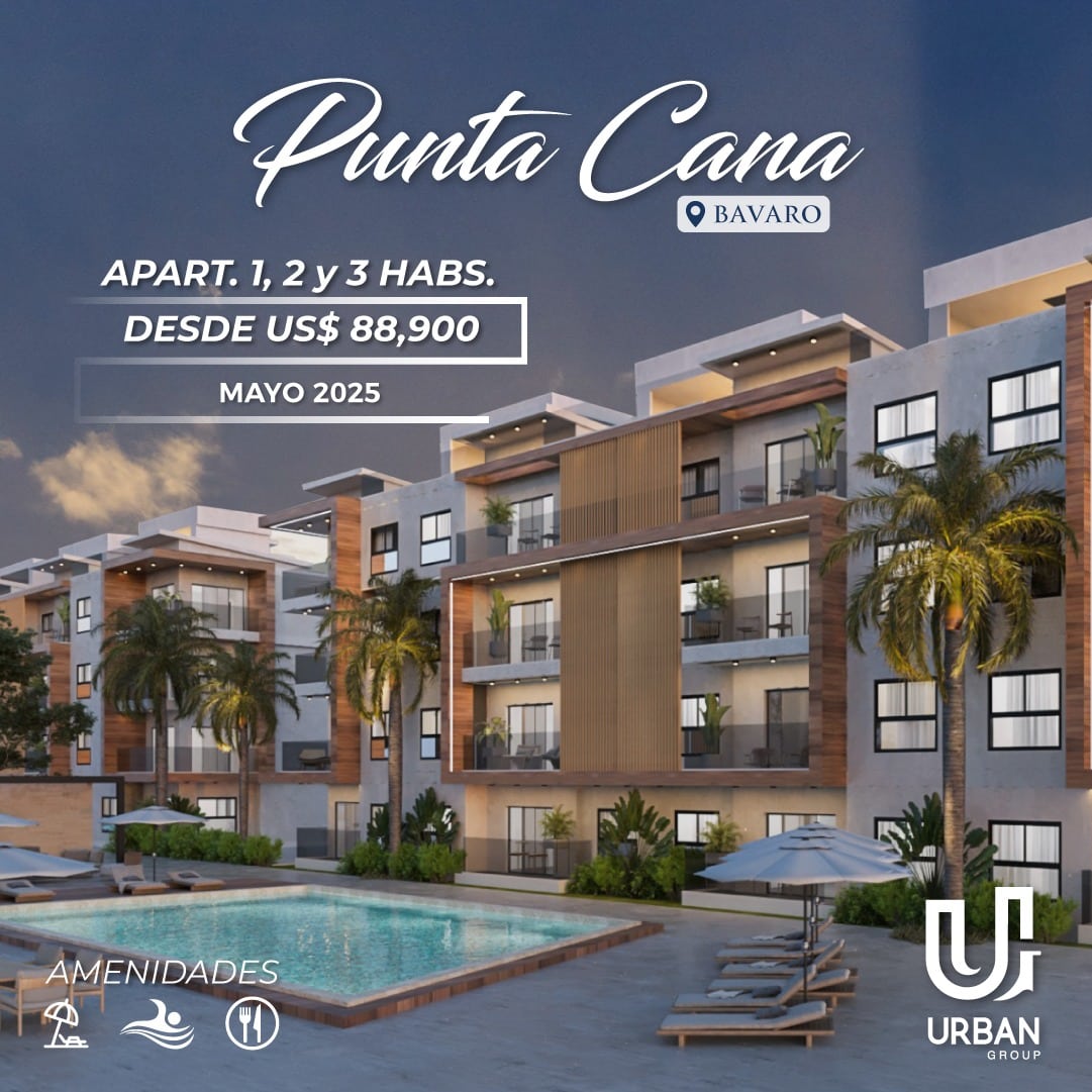 Apartamentos a pasos de Downtown Punta Cana desde US$88,900