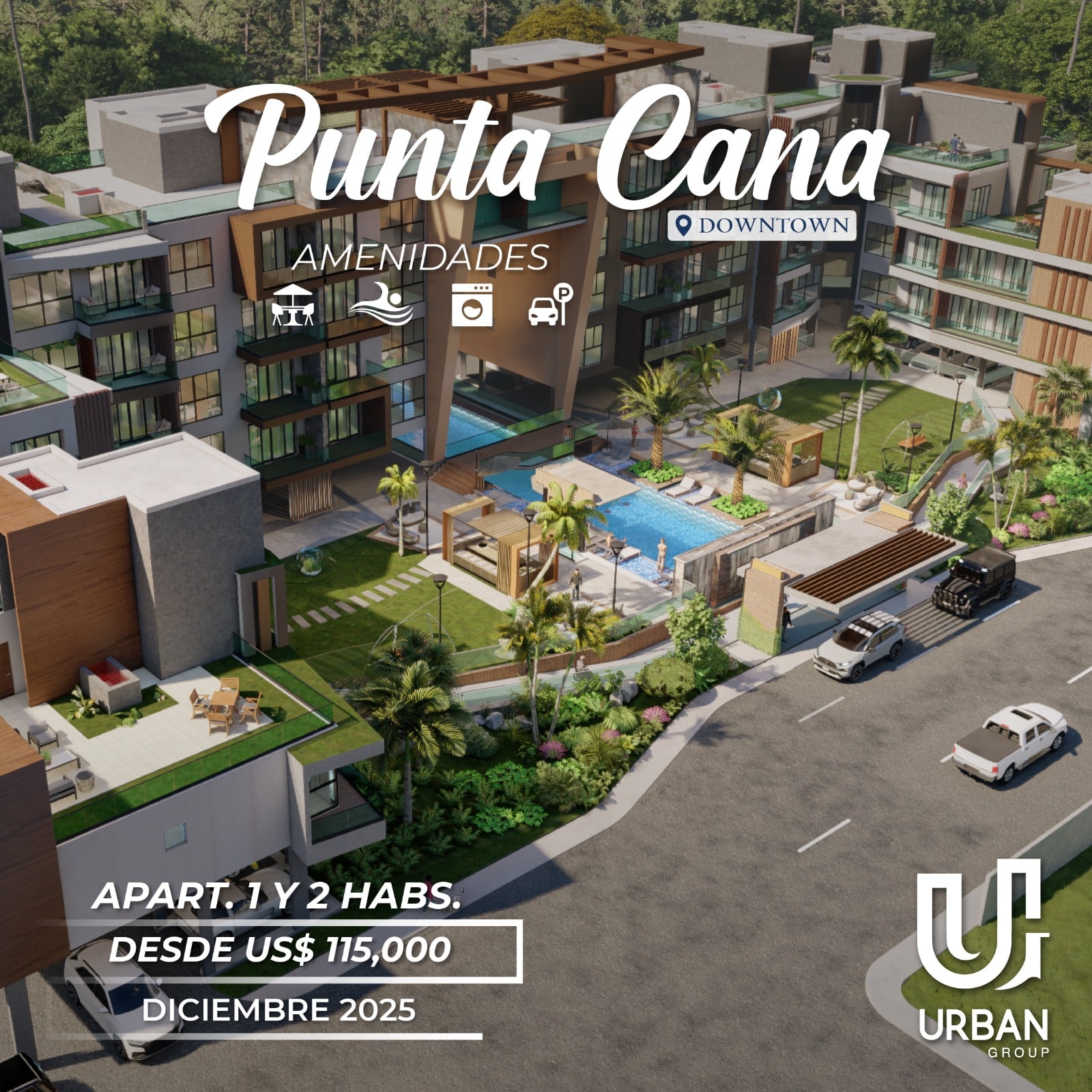 Apartamentos en el mismo Downtown Punta Cana desde US$115,000