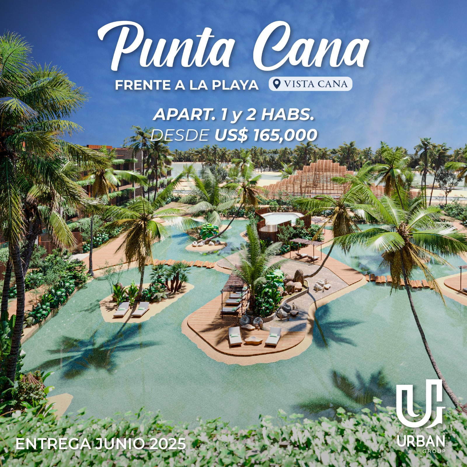 Apartamentos de 1, 2 y 3 Habitaciones Frente a la Playa en Punta Cana