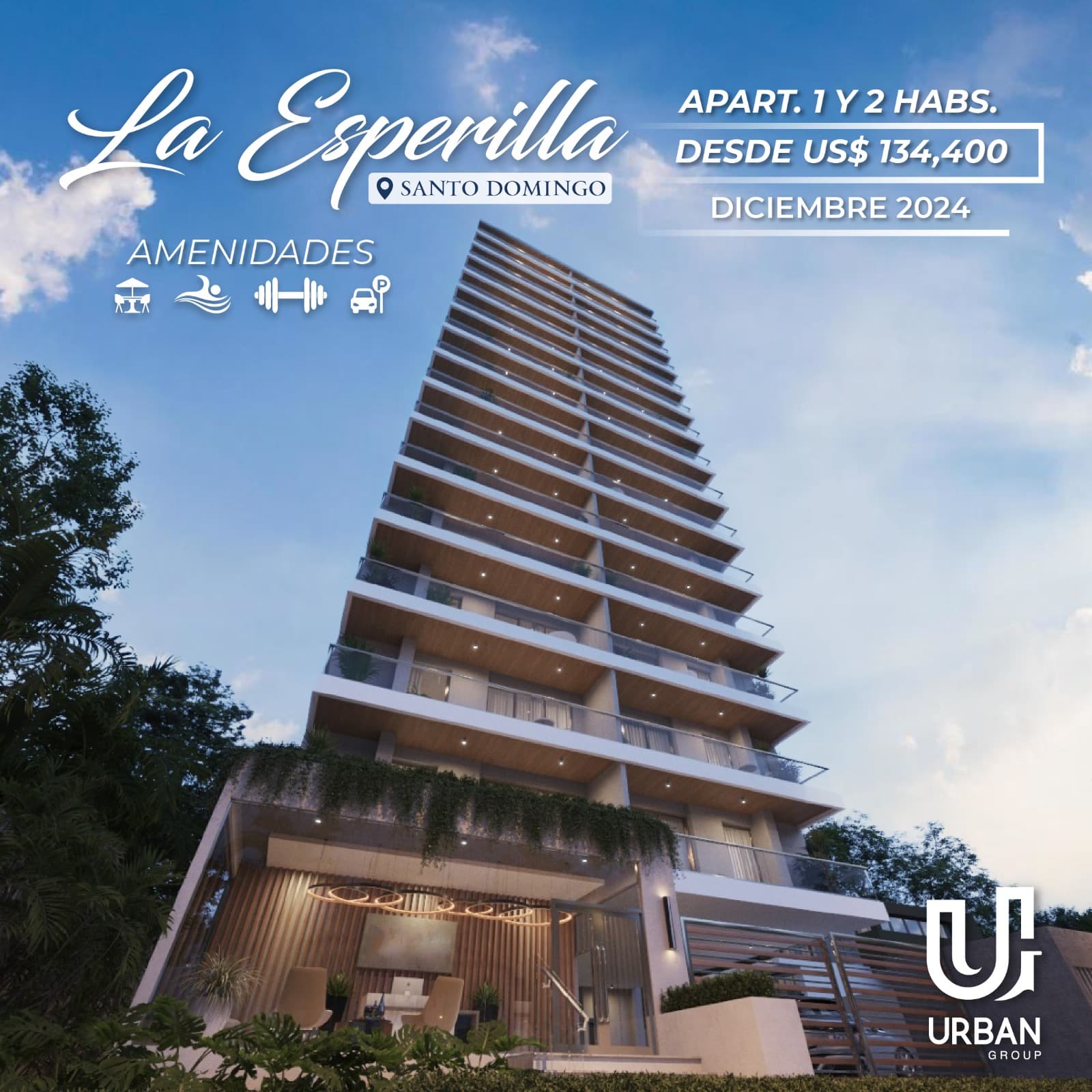 Apartamentos de 1 y 2 Habitaciones desde US$134,400 En La Esperilla