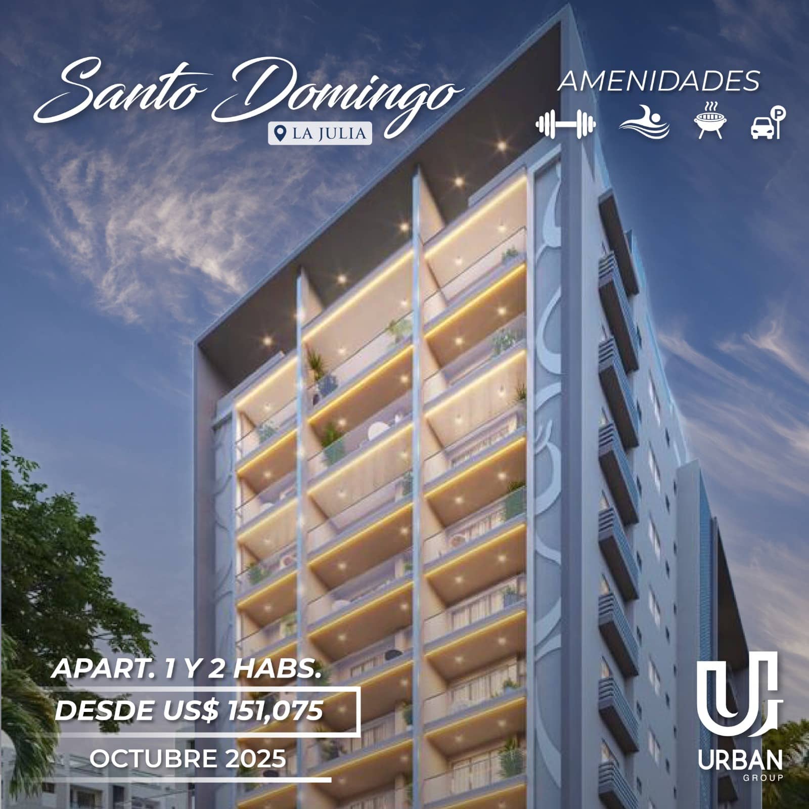 Apartamentos de1 & 2 Habitantes desde US$151,075 En La Julia